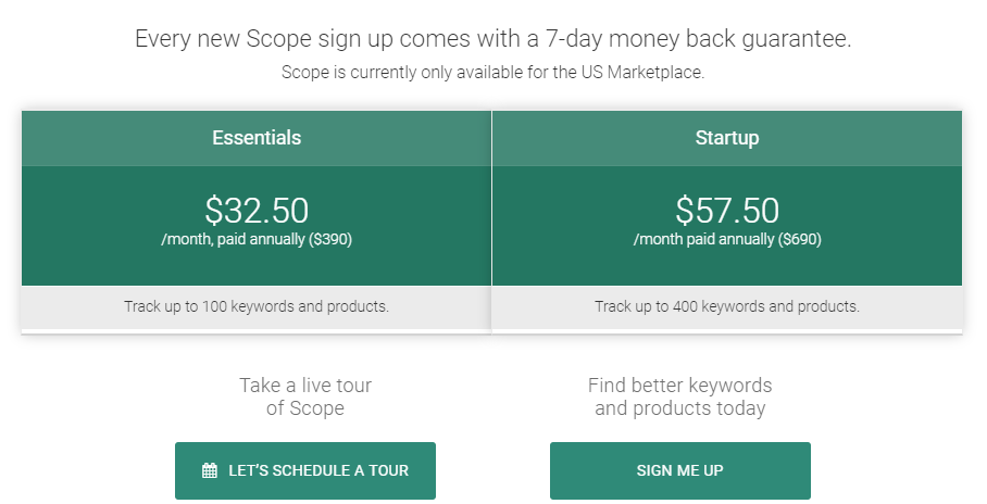 Scope Review- Pricing Plans
