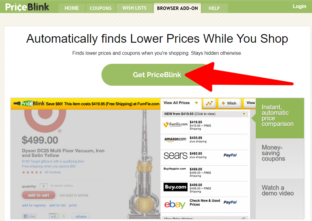 Amazon Analytics Tools- Price Blink