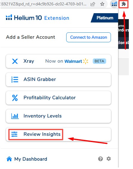 How Do I Use Helium 10 Review Insights step1