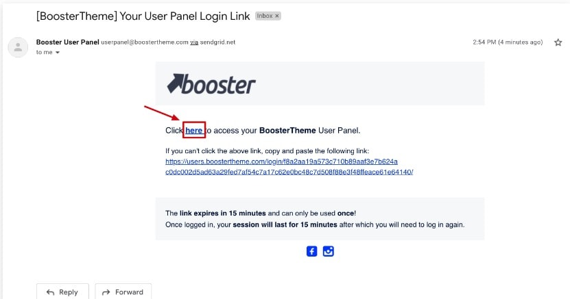 Booster Theme Installation For access, use the email's Login button step 1.3