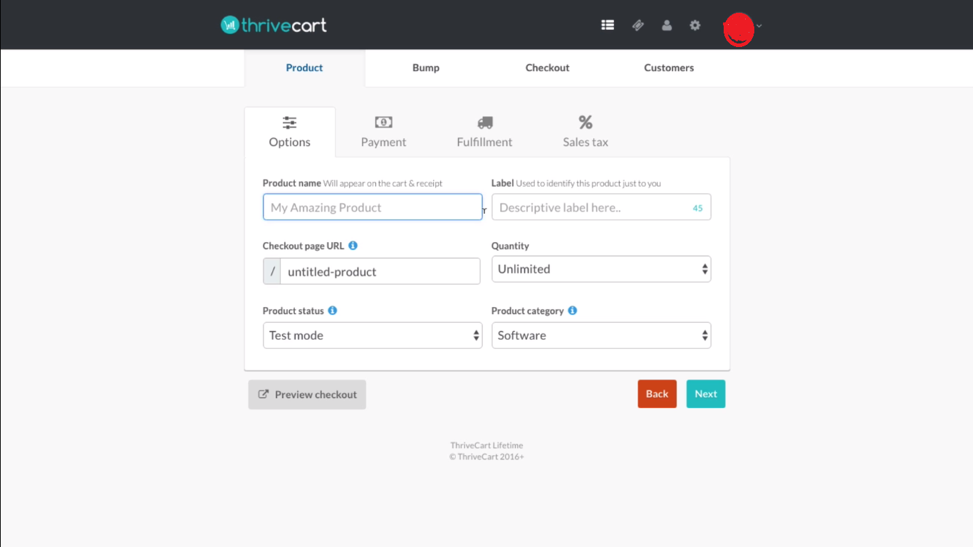  ThriveCart add a product name 